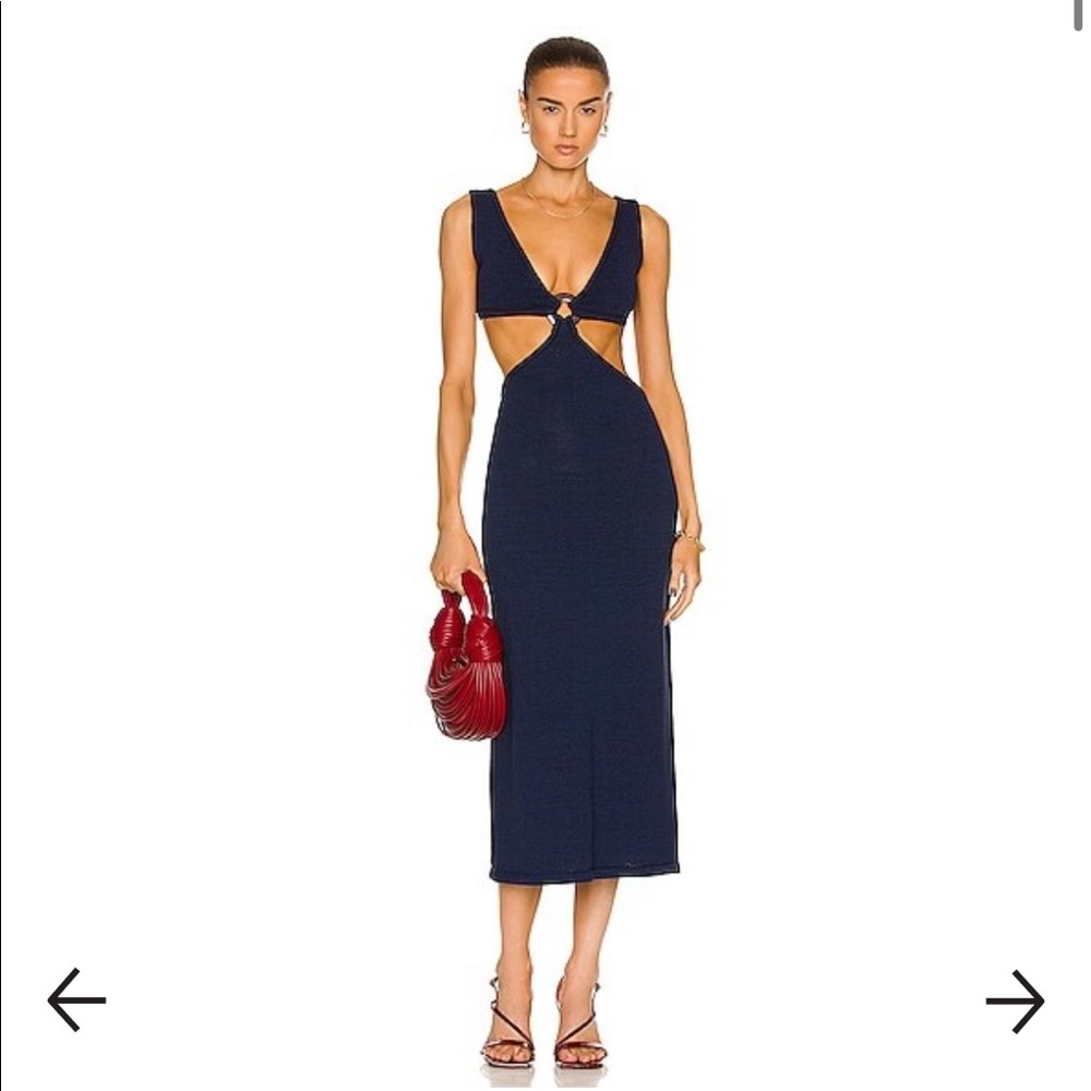 BRAND NEW W/ TAGS Cult Gaia Knit Dress with Cutouts in Navy